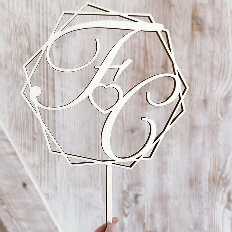 Cake topper geometrico