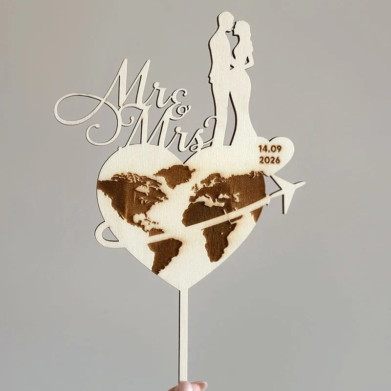 cake Topper matrimonio-viaggi mr mrs